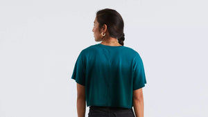 Specialized Crop T-Shirt Woman, Tropical Teal Spray