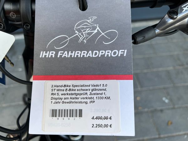 Specialized Turbo Vado 5.0 ST, 2. Hand-Bike nur 1330 KM, Zustand 1