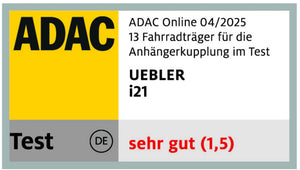 Uebler I21 Z 60 TESTSIEGER (Zahnbandhalter, 60° Abklappwinkel) Fahrradheckträger für die Anhängerkupplung, kostenloser Versand.